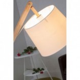 Lampa podłogowa skandynawska Carlyn - Jasne drewno / Biały | Brilliant