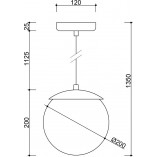 Lampa wisząca Kuul - szkło, czarno-biała | Ummo