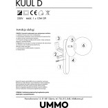 Kinkiet szklany Kuul 15cm biały Ummo - Eleganckie oświetlenie