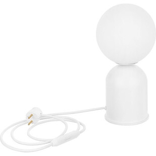 Lampa stołowa Luoti - szklana kula, biały kolor | Ummo