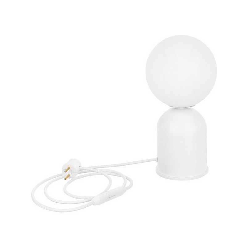 Lampa stołowa Luoti - szklana kula, biały kolor | Ummo