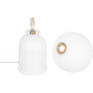 Lampa stołowa Luoti - szklana kula, biały kolor | Ummo