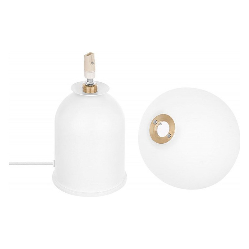 Lampa stołowa Luoti - szklana kula, biały kolor | Ummo