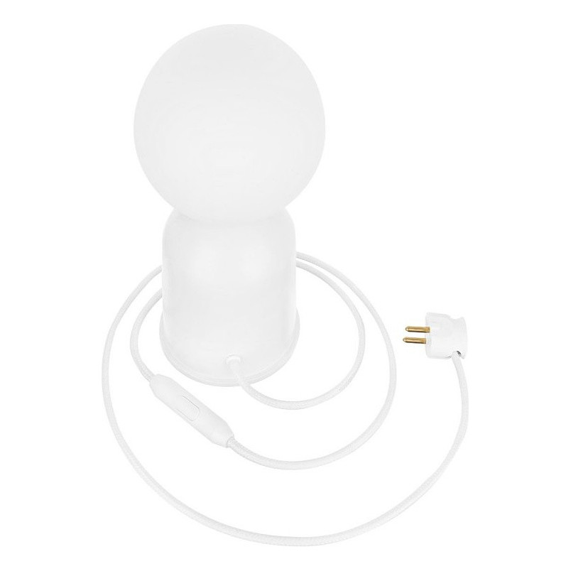 Lampa stołowa Luoti - szklana kula, biały kolor | Ummo