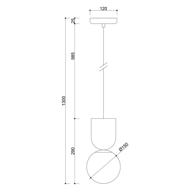 Lampa wisząca Luoti - szklana kula 15cm, biała | Ummo