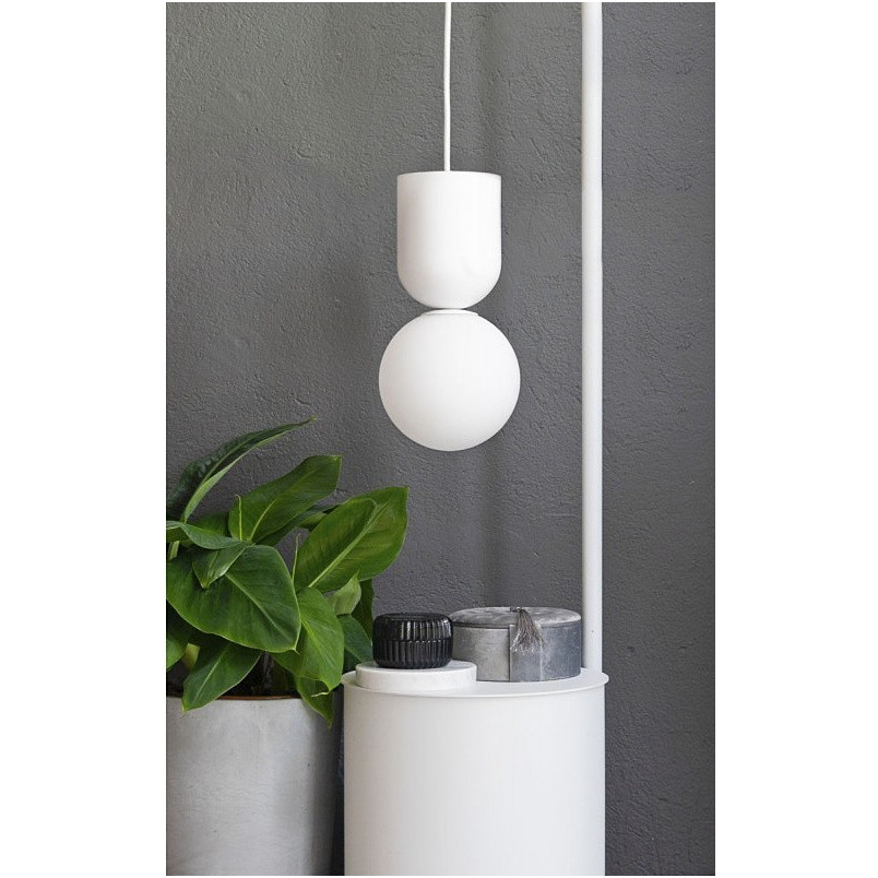 Lampa wisząca Luoti - szklana kula 15cm, biała | Ummo