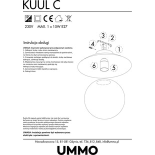 Plafon szklany Kuul 20cm | Ummo - Eleganckie oświetlenie