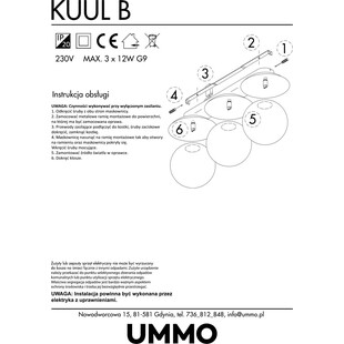 Plafon szklany Kuul 50cm | Biało-czarny Ummo - Kup Teraz!