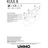 Plafon szklany Kuul 50cm | Biało-czarny Ummo - Kup Teraz!