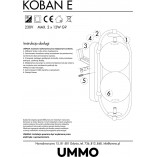 Kinkiet szklany Koban biało-czarny Ummo - Eleganckie oświetlenie