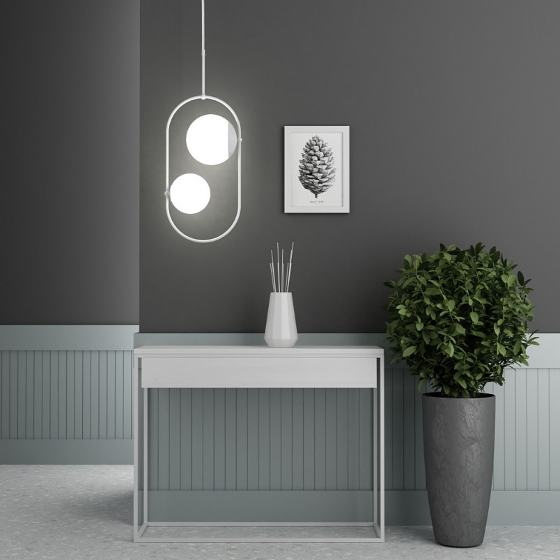 Lampa wisząca biała Koban - szkło Ummo | Kup teraz!