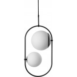 Lampa wisząca Koban - szklane kule biało-czarne | Ummo