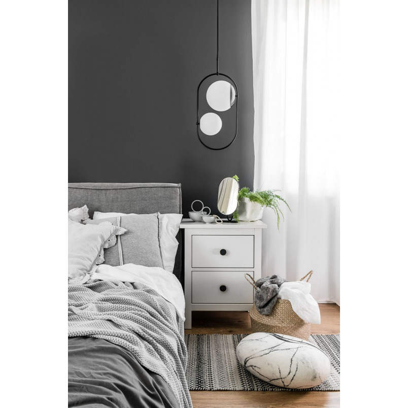 Lampa wisząca Koban - szklane kule biało-czarne | Ummo
