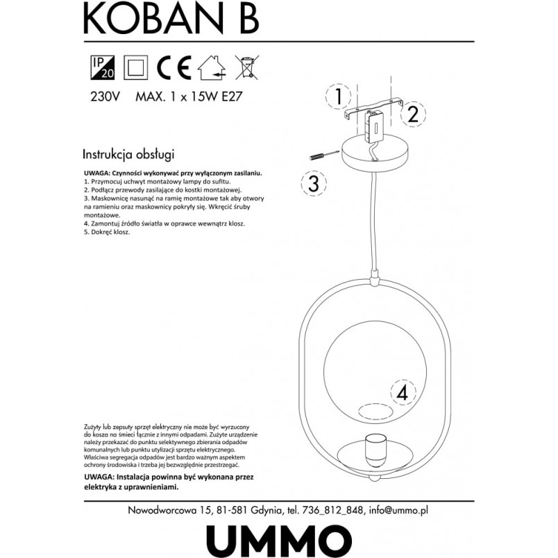 Lampa wisząca Koban - szklane kule, biały kolor | Ummo