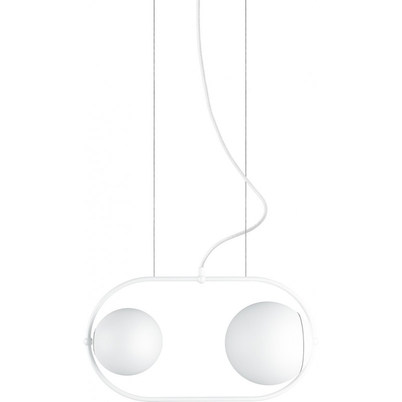 Lampa wisząca Koban - szklane kule, biały kolor | Ummo