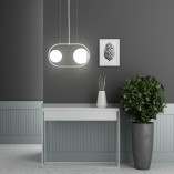 Lampa wisząca Koban - szklane kule, biały kolor | Ummo