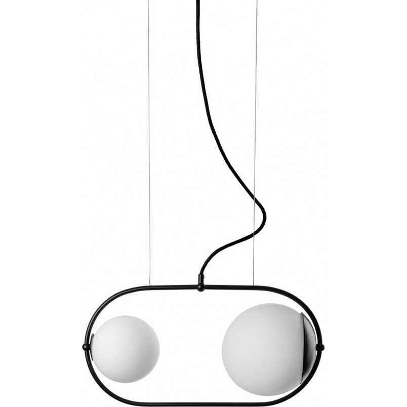 Lampa wisząca Koban - szkło biało-czarne | Ummo