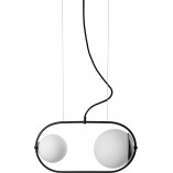 Lampa wisząca Koban - szkło biało-czarne | Ummo