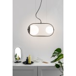 Lampa wisząca Koban - szkło biało-czarne | Ummo