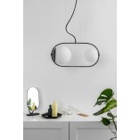 Lampa wisząca Koban - szkło biało-czarne | Ummo