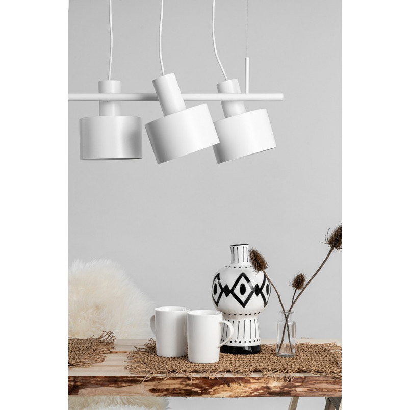 Lampa Wisząca Loft Enkel IV | Biała, Metalowa - Ummo