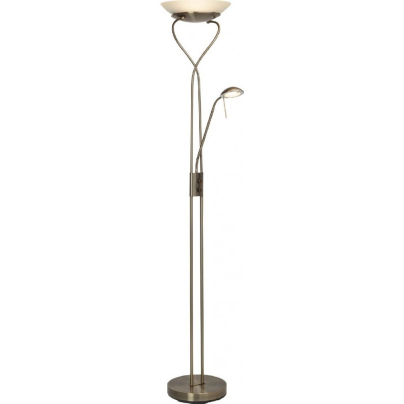 Lampa podłogowa Ollie LED | Antyczny design, mosiądz - Brilliant