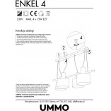 Lampa Loftowa Enkel IV | Czarna, Metalowa | Ummo