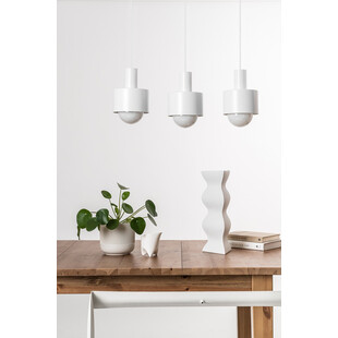 Lampa wisząca potrójna na listwie Enkel III biała marki Ummo