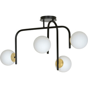 Lampa sufitowa szklane kule Ragnar 4B biało-czarna marki Emibig