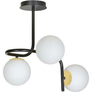 Lampa sufitowa szklane kule Ragnar 3 biało-czarna marki Emibig
