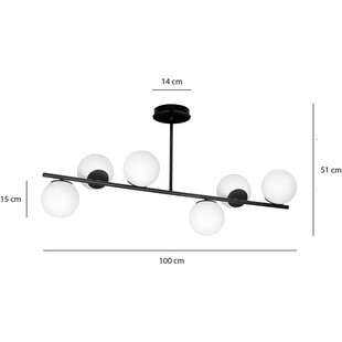 Lampa sufitowa Emibig Bior VI - szkło biało-czarne | Kup teraz!