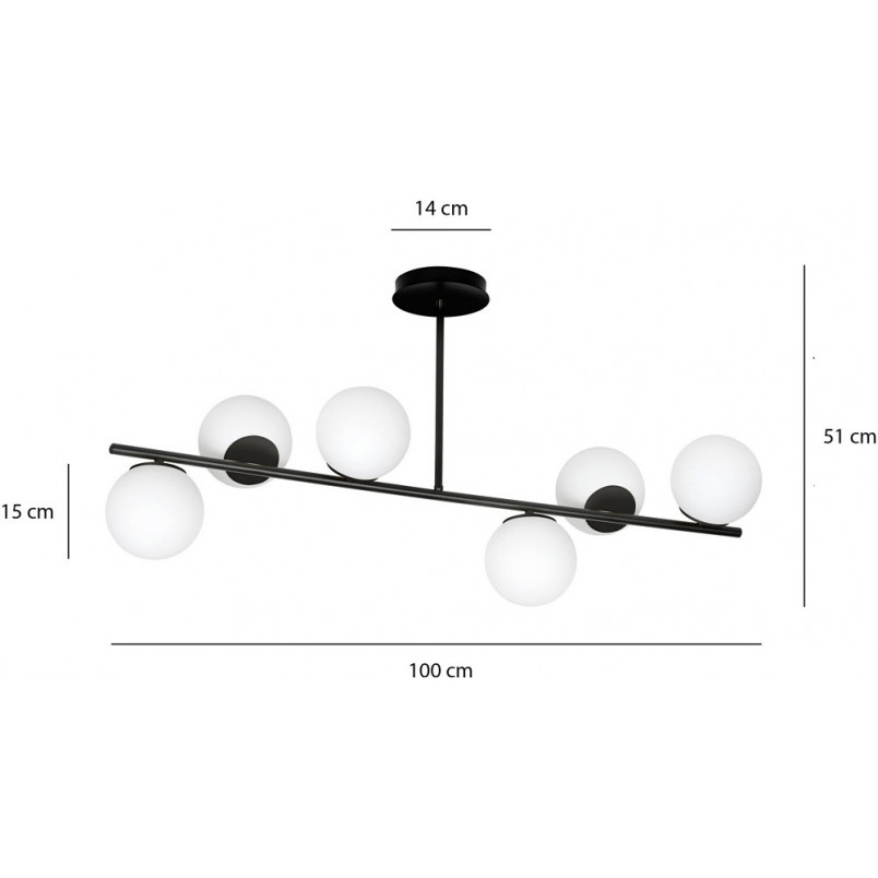 Lampa sufitowa Emibig Bior VI - szkło biało-czarne | Kup teraz!