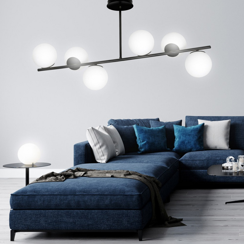 Lampa sufitowa Emibig Bior VI - szkło biało-czarne | Kup teraz!