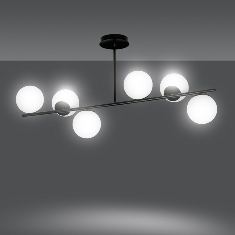 Lampa sufitowa Emibig Bior VI - szkło biało-czarne | Kup teraz!