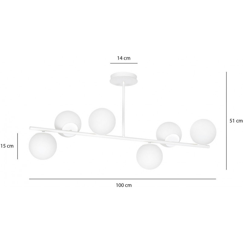 Lampa Sufitowa Kule Szklane Bior VI 100cm - Emibig | Sklep z Lampami