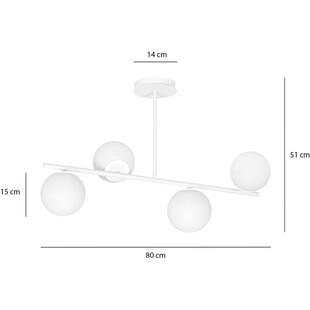 Lampa sufitowa kule szklane Bior IV biała marki Emibig