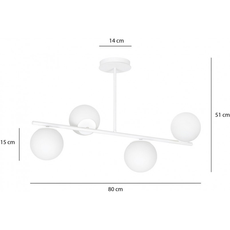 Lampa sufitowa Emibig Bior IV - 80cm, szkło, 4 punkty | Sklep z lampami