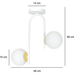 Lampa sufitowa szklane kule Ragnar 2 biało-złota marki Emibig