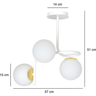 Lampa sufitowa szklane kule Ragnar 3 biało-złota marki Emibig