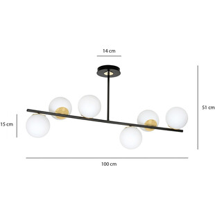 Lampa sufitowa kule szklane Floki VI biało-czarna marki Emibig