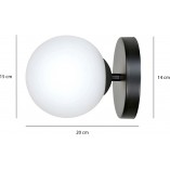 Kinkiet szklany Halldor 15cm biało-czarny | Emibig