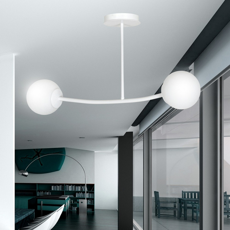 Lampa sufitowa Halldor II - szkło, biała, Emibig | Kup teraz