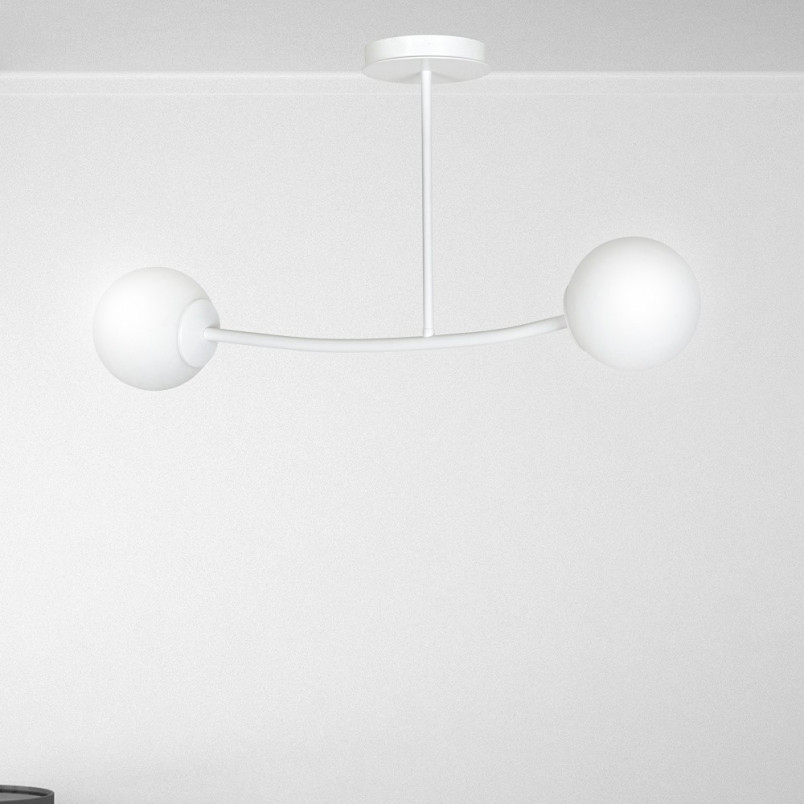 Lampa sufitowa Halldor II - szkło, biała, Emibig | Kup teraz