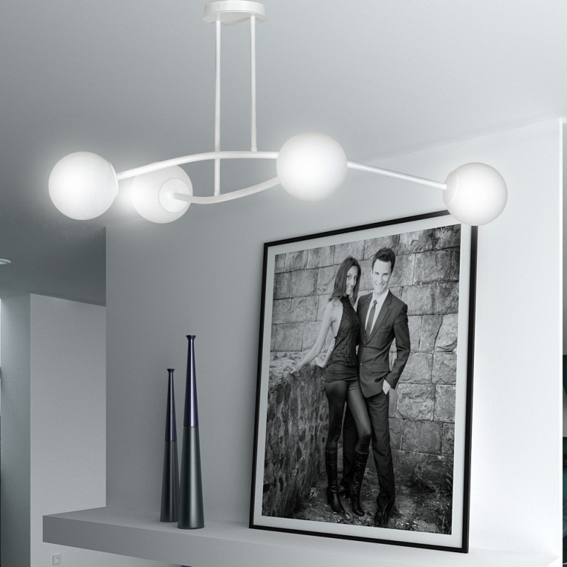 Lampa Sufitowa Kule Szklane Halldor IV Biała Emibig | Oświetlenie