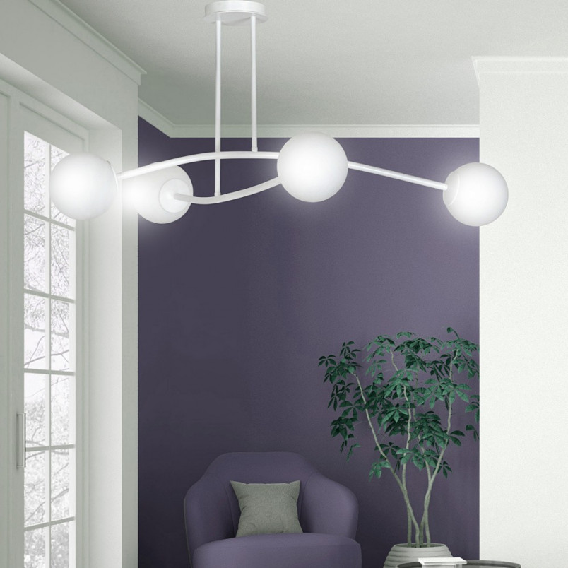 Lampa Sufitowa Kule Szklane Halldor IV Biała Emibig | Oświetlenie