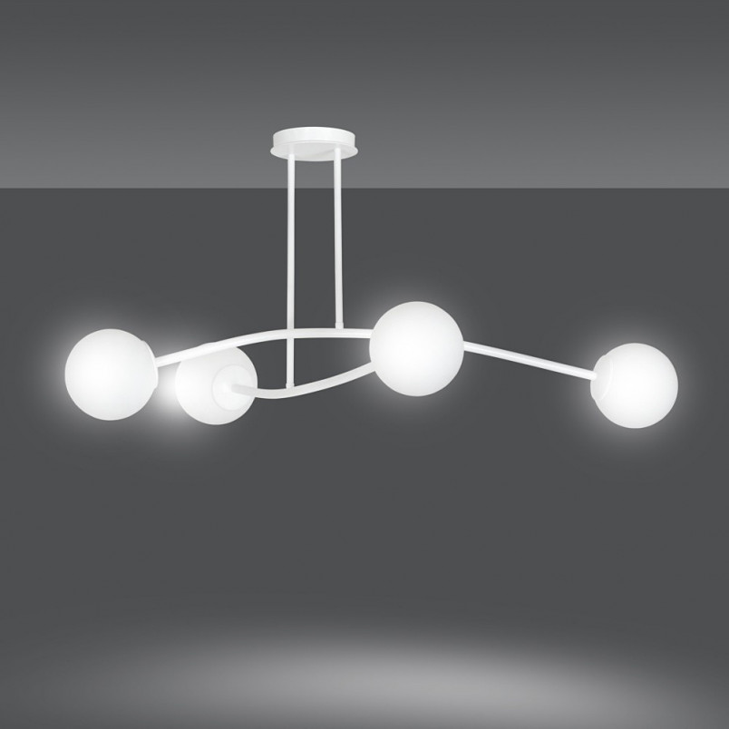 Lampa Sufitowa Kule Szklane Halldor IV Biała Emibig | Oświetlenie