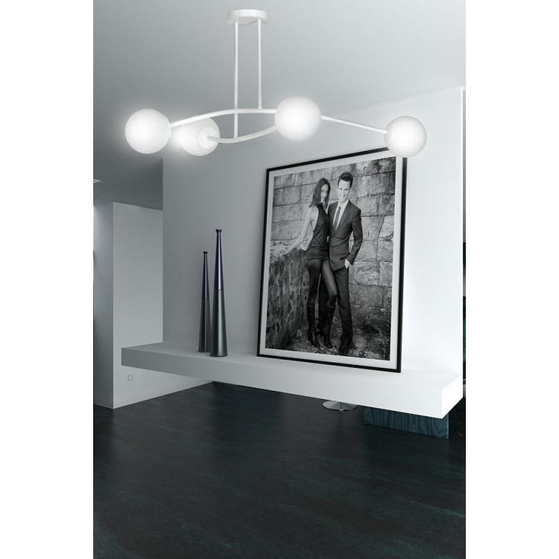 Lampa Sufitowa Kule Szklane Halldor IV Biała Emibig | Oświetlenie