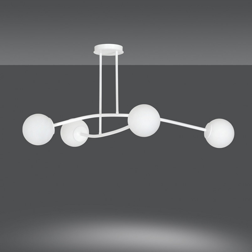 Lampa Sufitowa Kule Szklane Halldor IV Biała Emibig | Oświetlenie