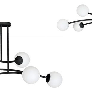 Lampa sufitowa kule szklane Halldor VI biało-czarna marki Emibig
