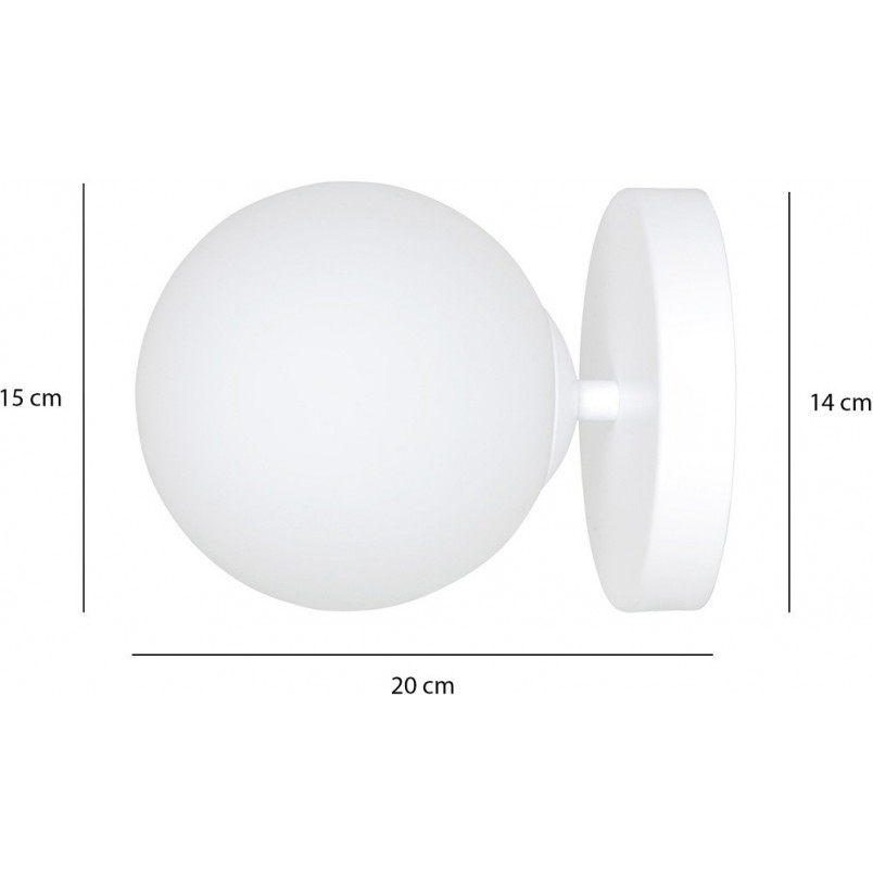 Kinkiet szklana kula Bior 15cm biały Emibig - Sklep z lampami